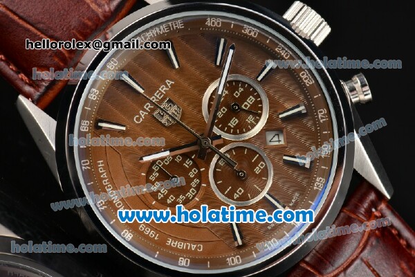 Tag Heuer Carrera Calibre 1969 Chrono Jack Heuer Limited Edition Miyota OS20 Quartz Steel Case with PVD Bezel and Brown Dial - Click Image to Close